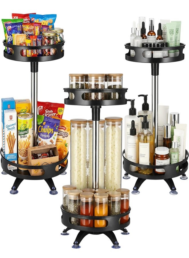 AceOrbit 3 Pack Lazy Susan Organizer 2 Tier, 10 Inch Metal Rotating Lazy Susan Turntable Spice Rack for Cabinet, Metal Seasoning Organizer for Pantry Table Kitchen Storage, Compact and Versatile - Image 1